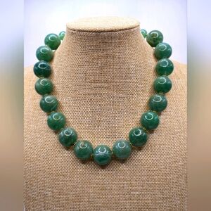 Hong Kong Marbled Green Chunky Acrylic Necklace